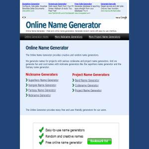 Online Name Generator