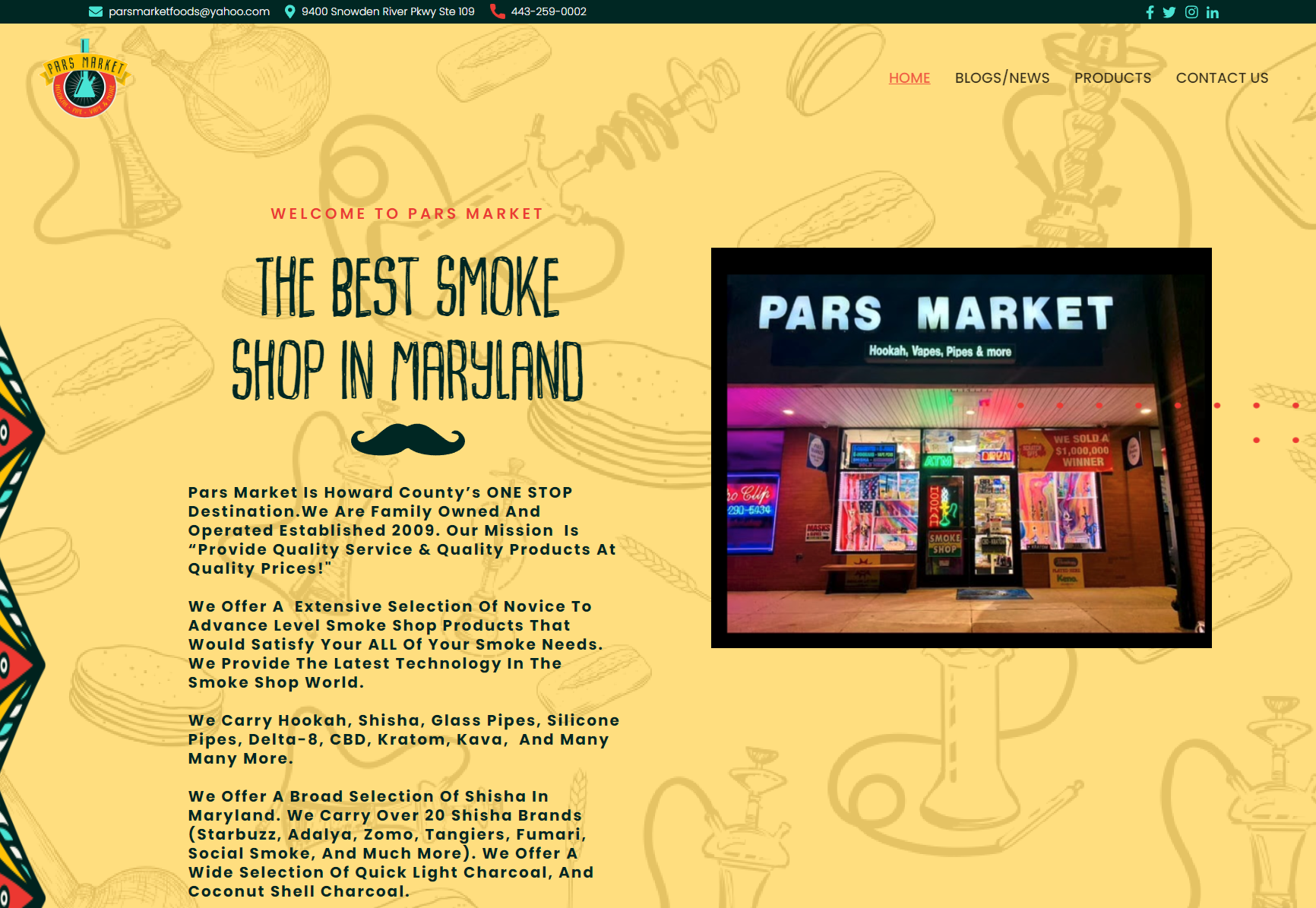 Pars Market Kratom CBD Smoke Shop + Middle Eastern and Mediterranean Grocery Store - Tobacco, Hookah, Shisha, Kratom, Pipes, Vapes, CBD, Charcoal, Kava,